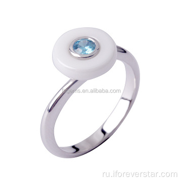 Высококонечный CZ Кольцо стерлингового серебра керамические кольца